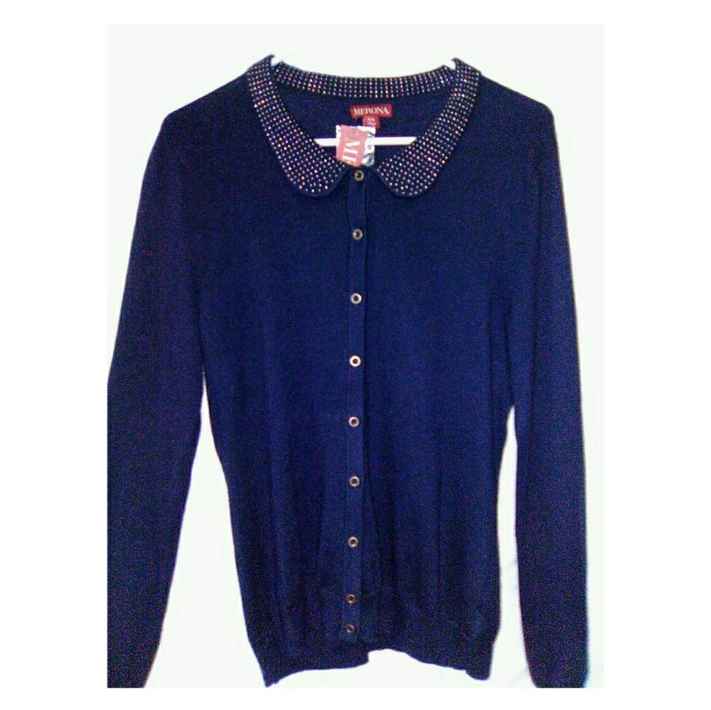 New with tags Navy Blue Womans Merona Cardigan Lg
